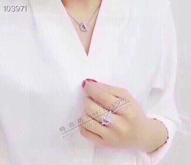 Hermes首飾品 愛馬仕OT扣滿鑽項鏈 Hermes純銀女項鏈  zgh1510